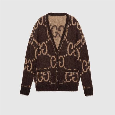 gucci reversible gg mohair wool cardigan|gg mohair wool cardigan.